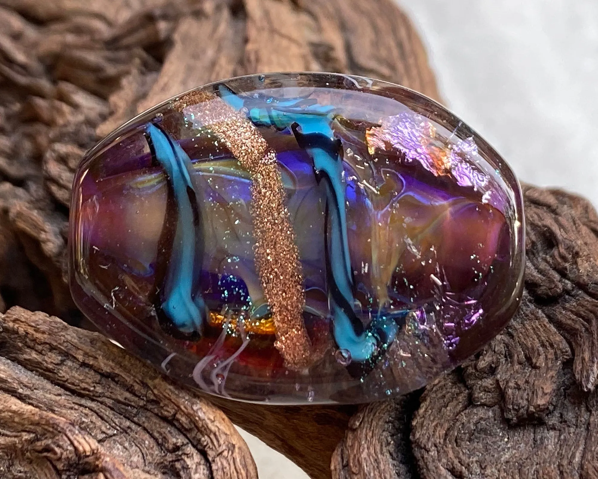 Colorful Purple Lampwork Focal Bead SRA