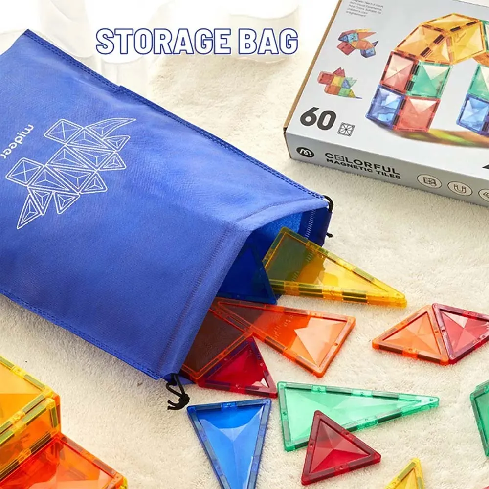 Colourful Magnetic Tiles Marble Run 100pc