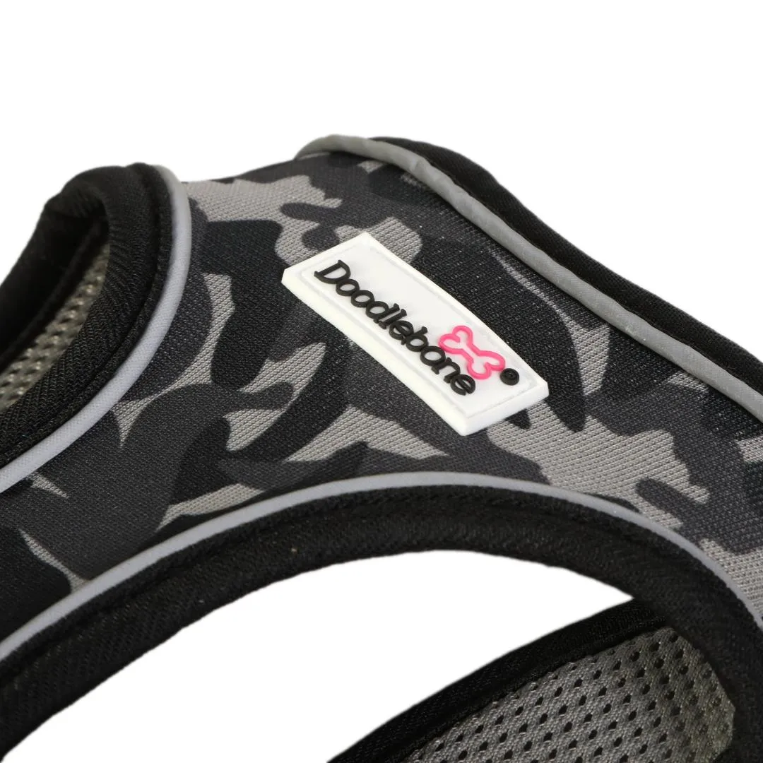 Doodlebone Snappy Step In Dog Harness - Smokey Grey Camo