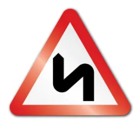 Double bend ahead, first to the left symbol (Post/Fence Fix)