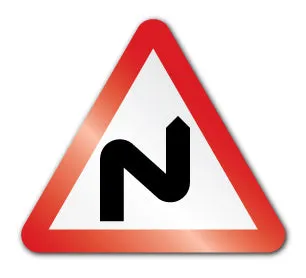 Double bend ahead, first to the right symbol (Post/Fence Fix)