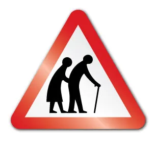 Elderly or handicapped pedestrians symbol (Post/Fence Fix)