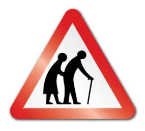 Elderly or handicapped pedestrians symbol (Post/Fence Fix)