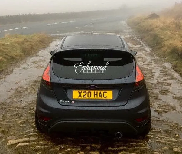 Enhanced Nation rear windscreen sticker