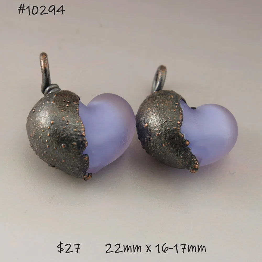 Etched Light Purple Hearts with Copper Electroforming