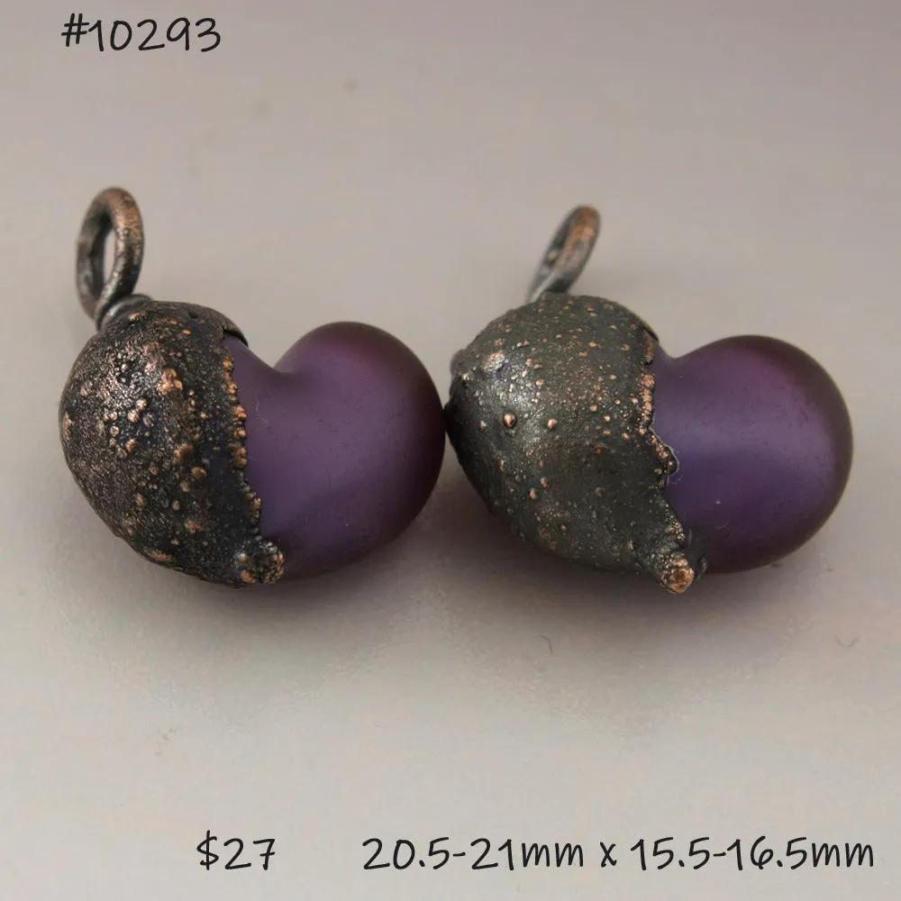 Etched Purple Hearts with Copper Electroforming