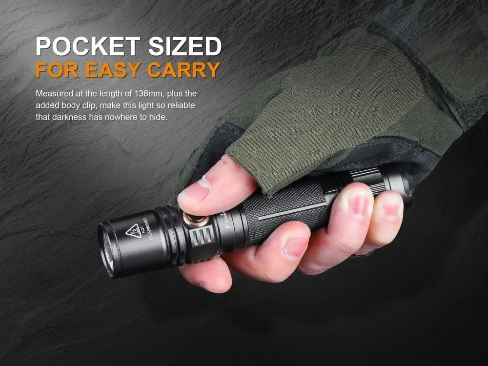 Fenix PD35 v2.0 2018 1000 Lumen Flashlight rechargeable bundle with Fenix USB Rechargeable 3500mAh li-ion Battery & EdisonBright battery carry case