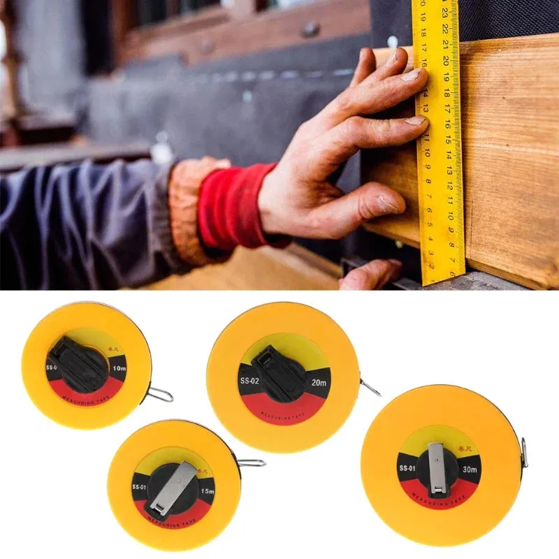 Fiber Measuring Tape 10/30m Hand-held Disc Flexible Ruler Wind Up Measure