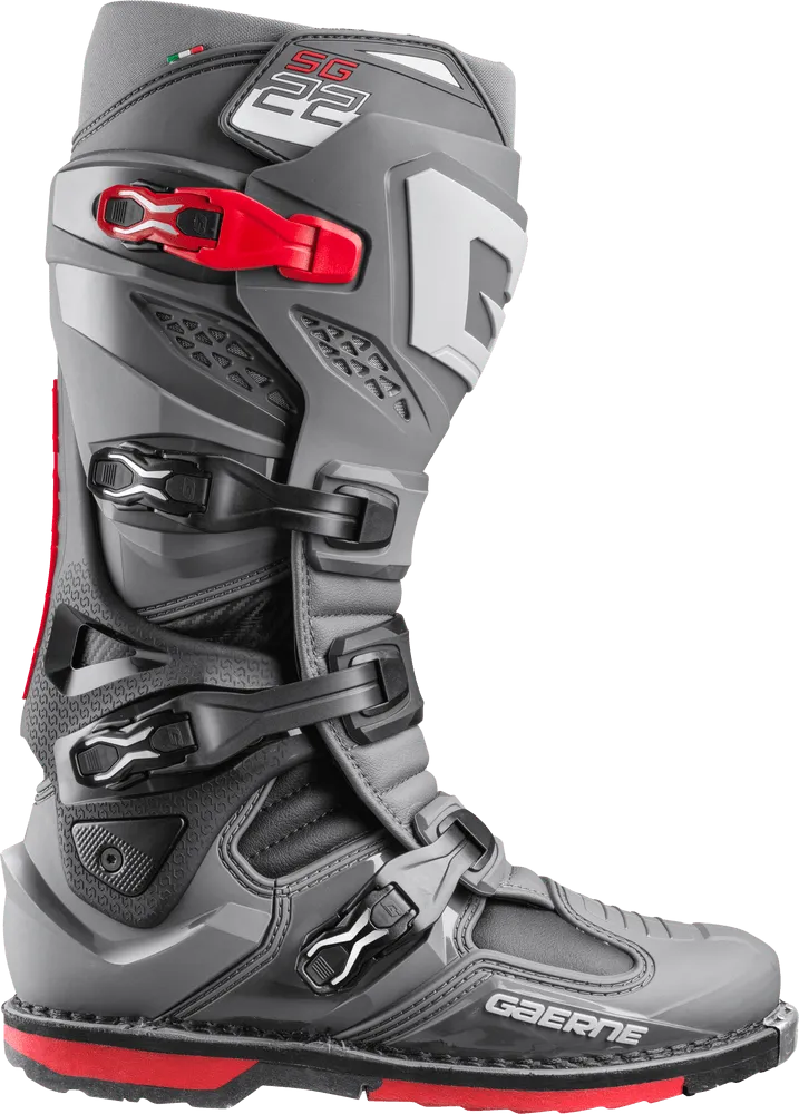 Gaerne SG-22 Boots - Anthracite/Black/Red - Size 8 - OPEN BOX