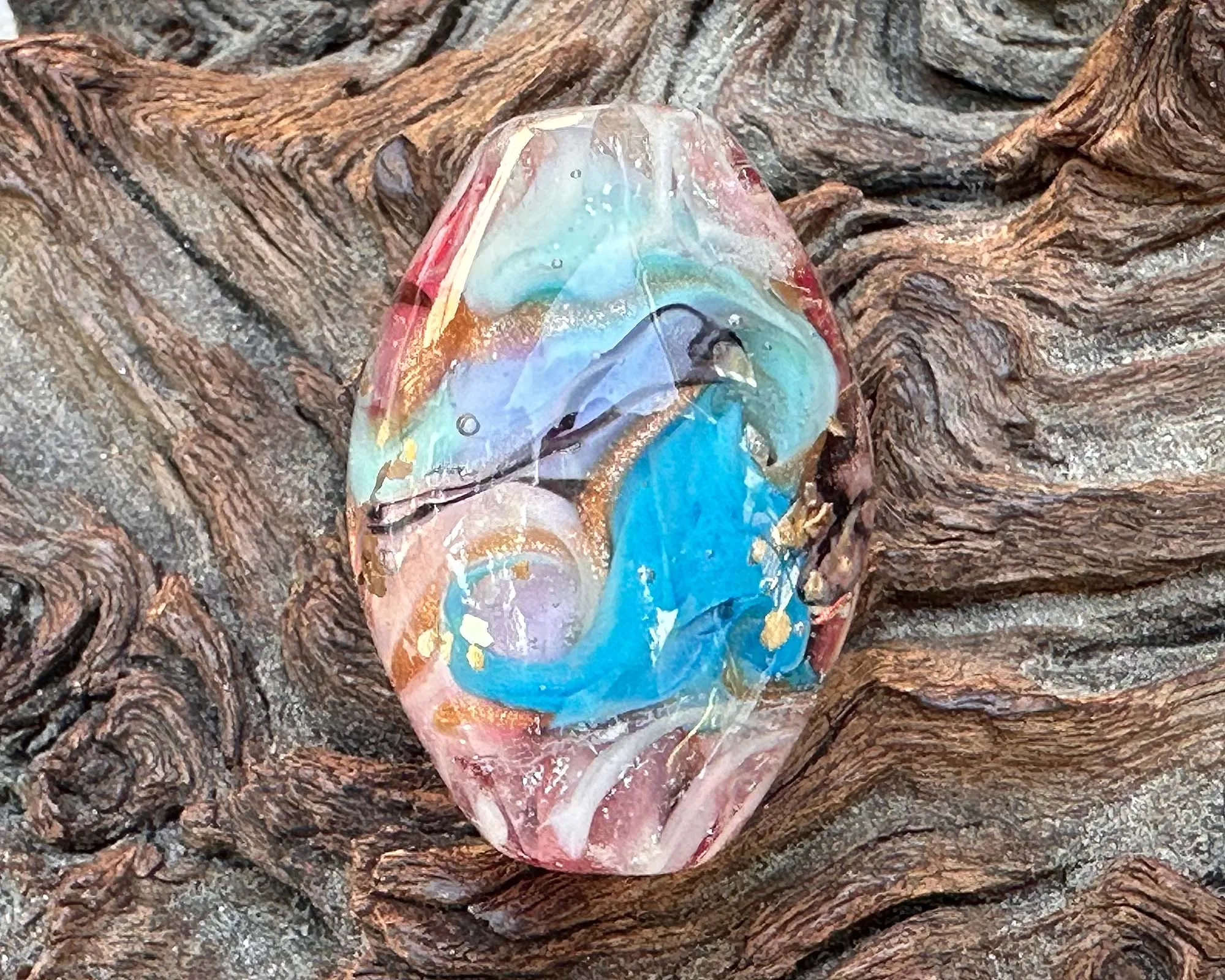 Garden Swirl Lampwork Focal Bead