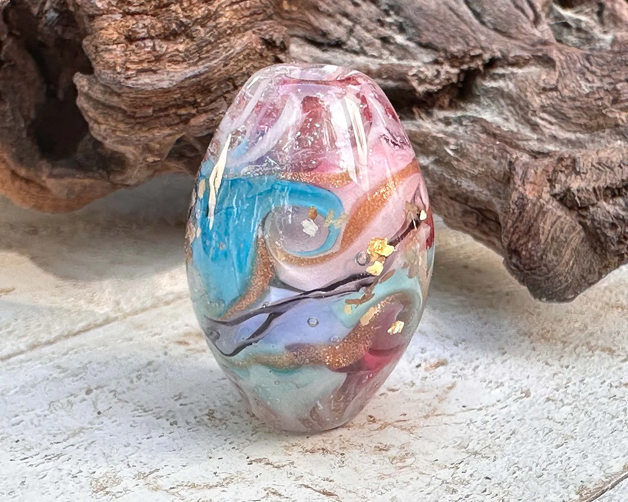 Garden Swirl Lampwork Focal Bead
