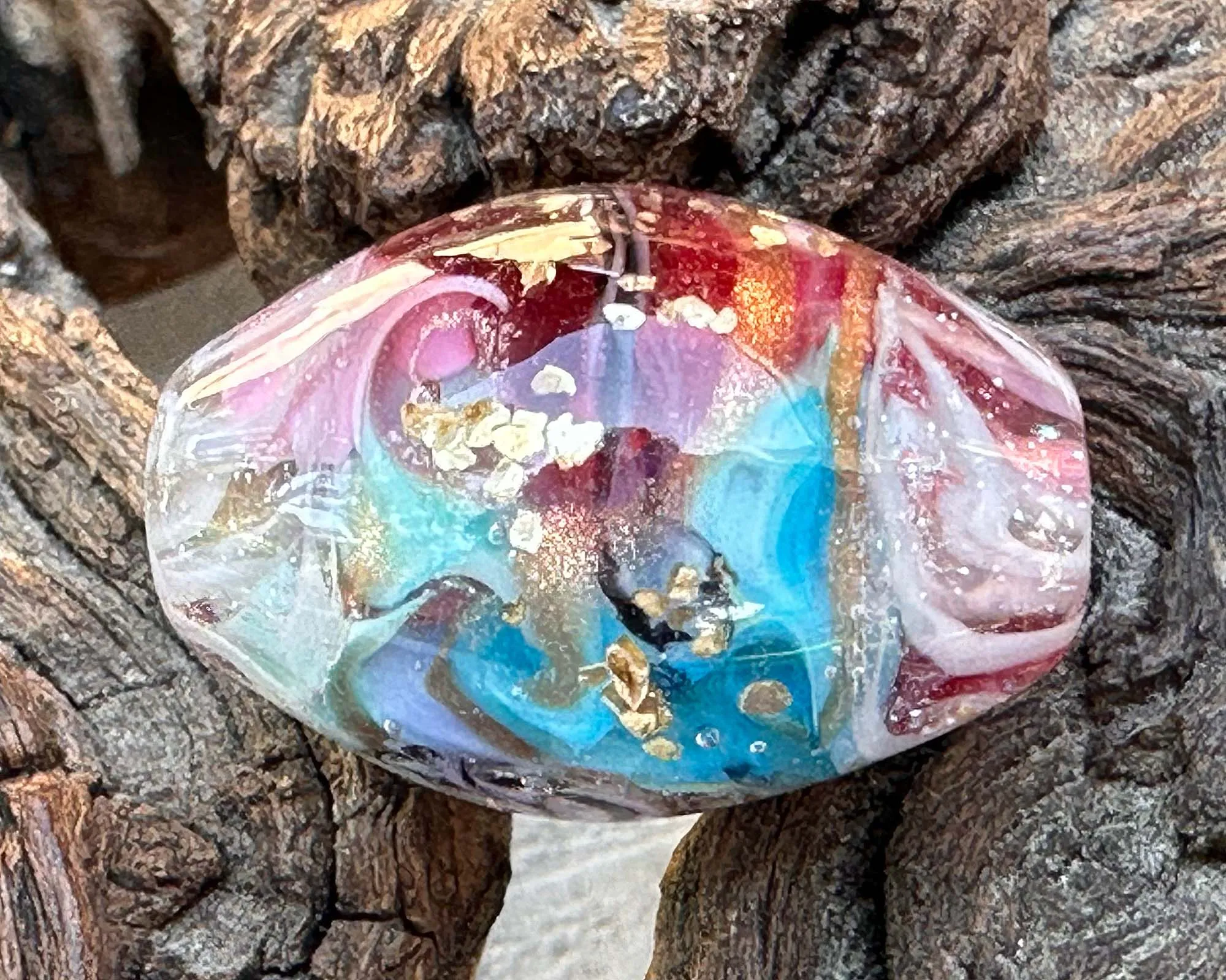 Garden Swirl Lampwork Focal Bead