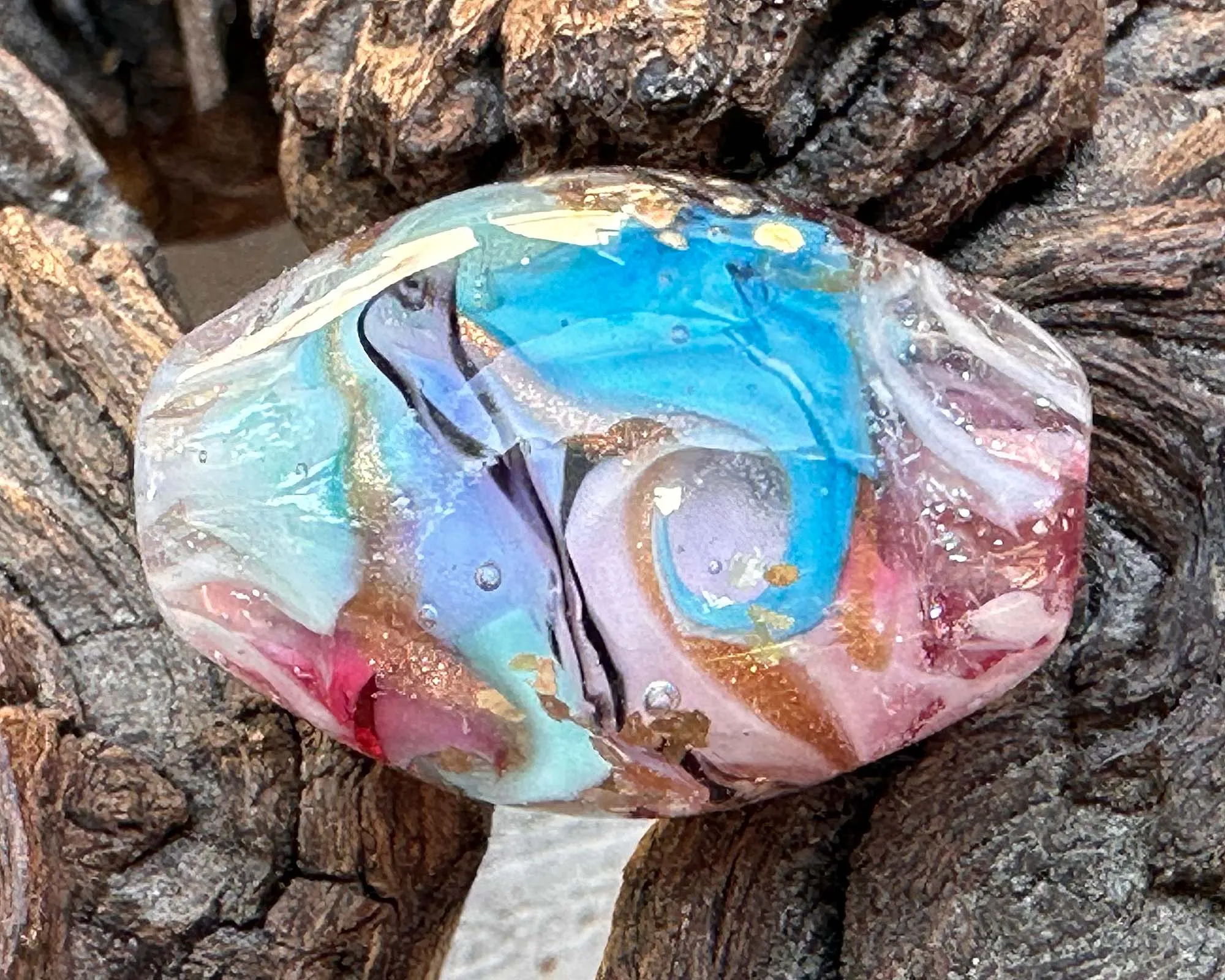Garden Swirl Lampwork Focal Bead