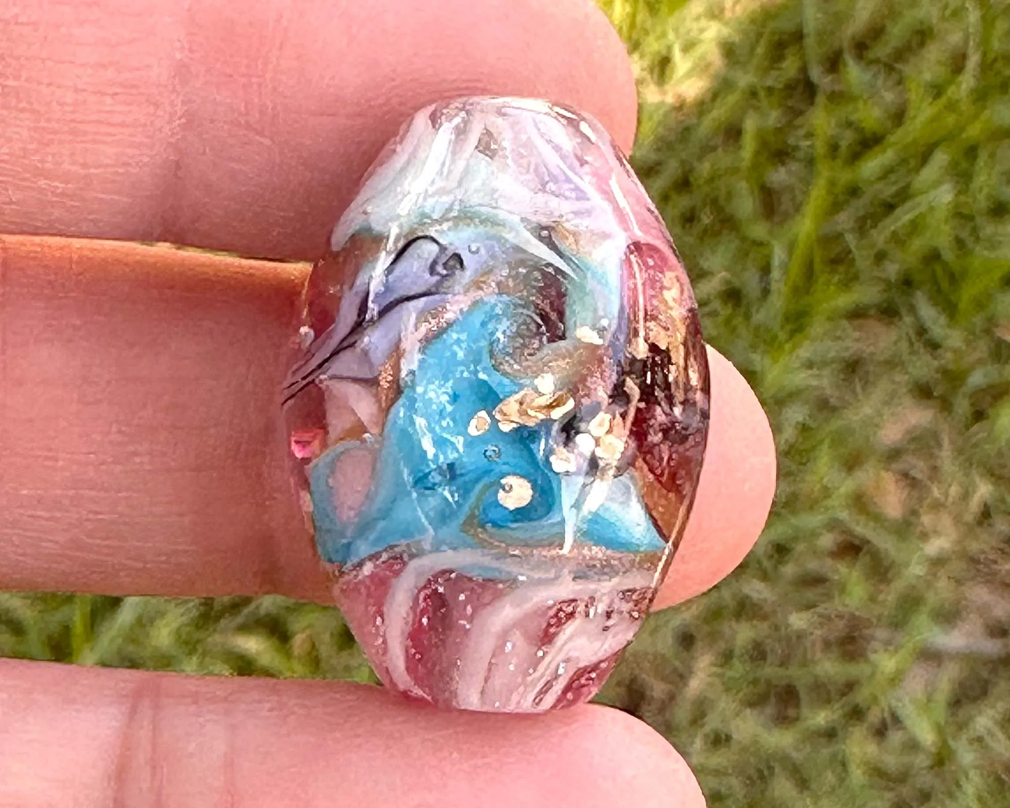 Garden Swirl Lampwork Focal Bead