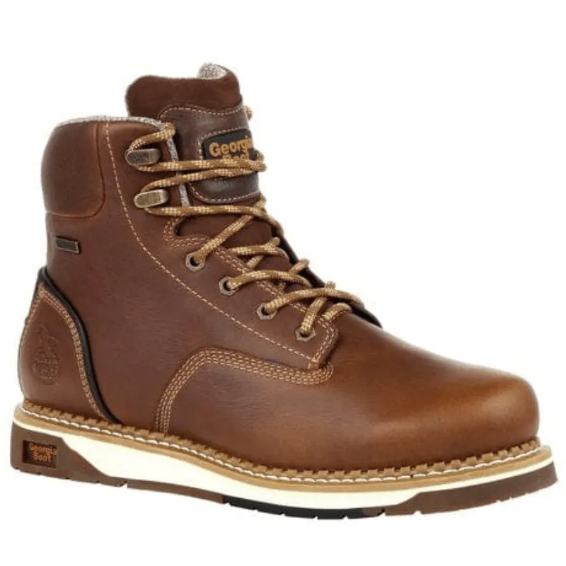 Georgia Boot Men's Amp LT Brown Wedge Steel Toe Waterproof Work Boot GB00351