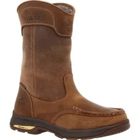 Georgia Boot Men's Athens Superlyte Wellington Brown Waterproof Pull On Work Boot GB00549