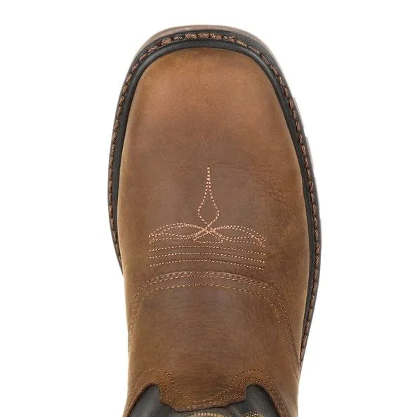 Georgia Boot Men's Black and Brown Square Toe Work Boot GB00266