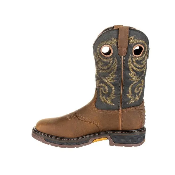 Georgia Boot Men's Black and Brown Square Toe Work Boot GB00266