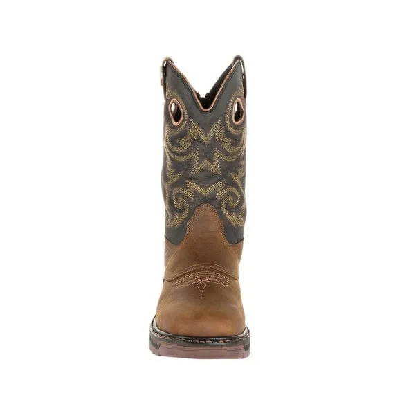 Georgia Boot Men's Black and Brown Square Toe Work Boot GB00266