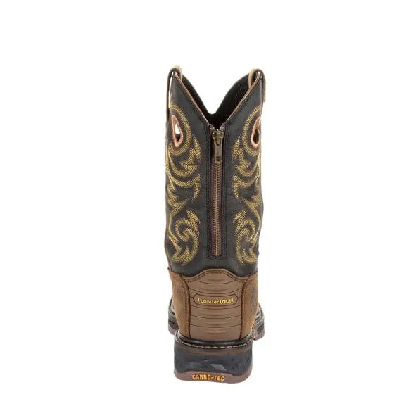 Georgia Boot Men's Black and Brown Square Toe Work Boot GB00266