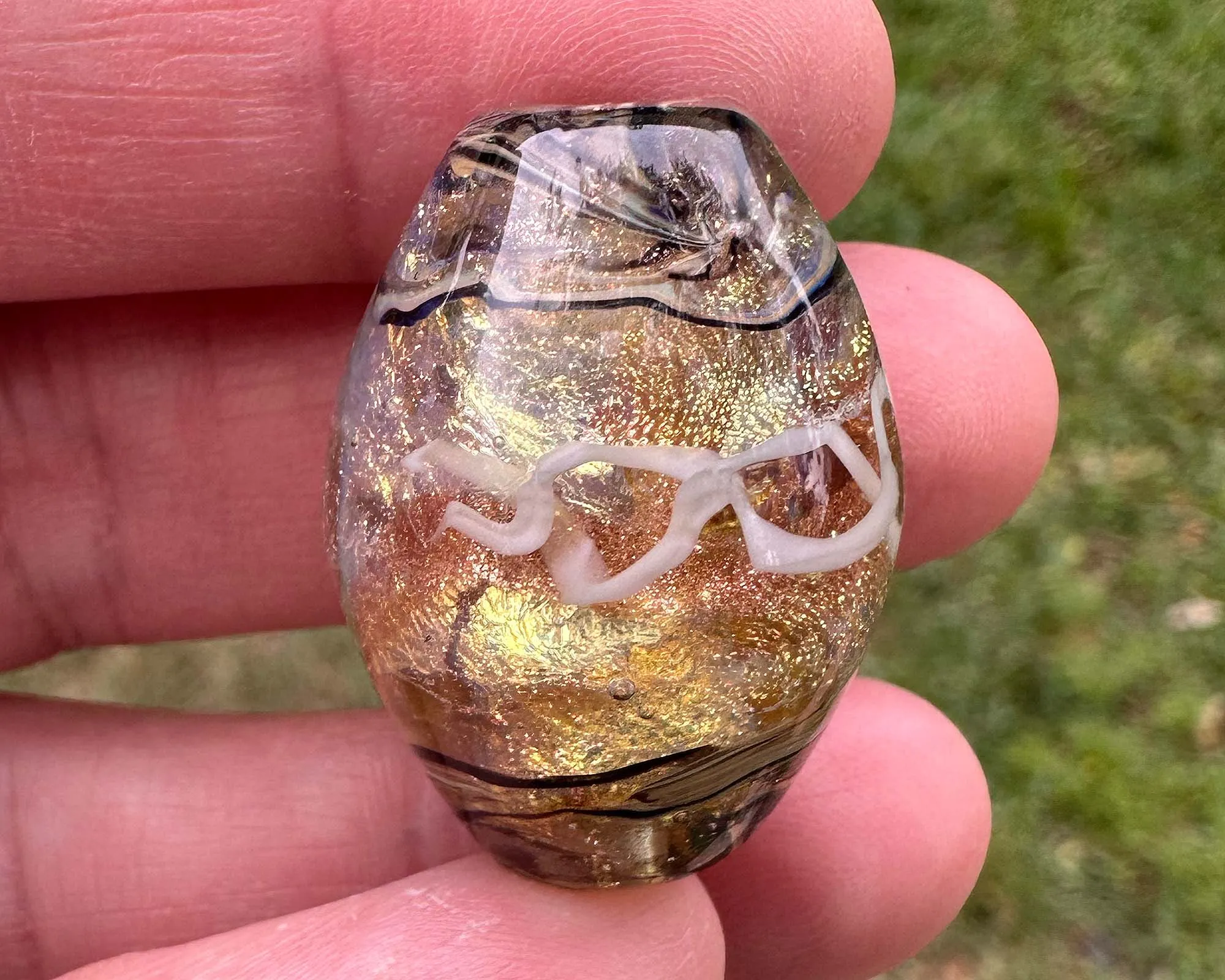 Gilded Gold Lampwork Focal Bead SRA
