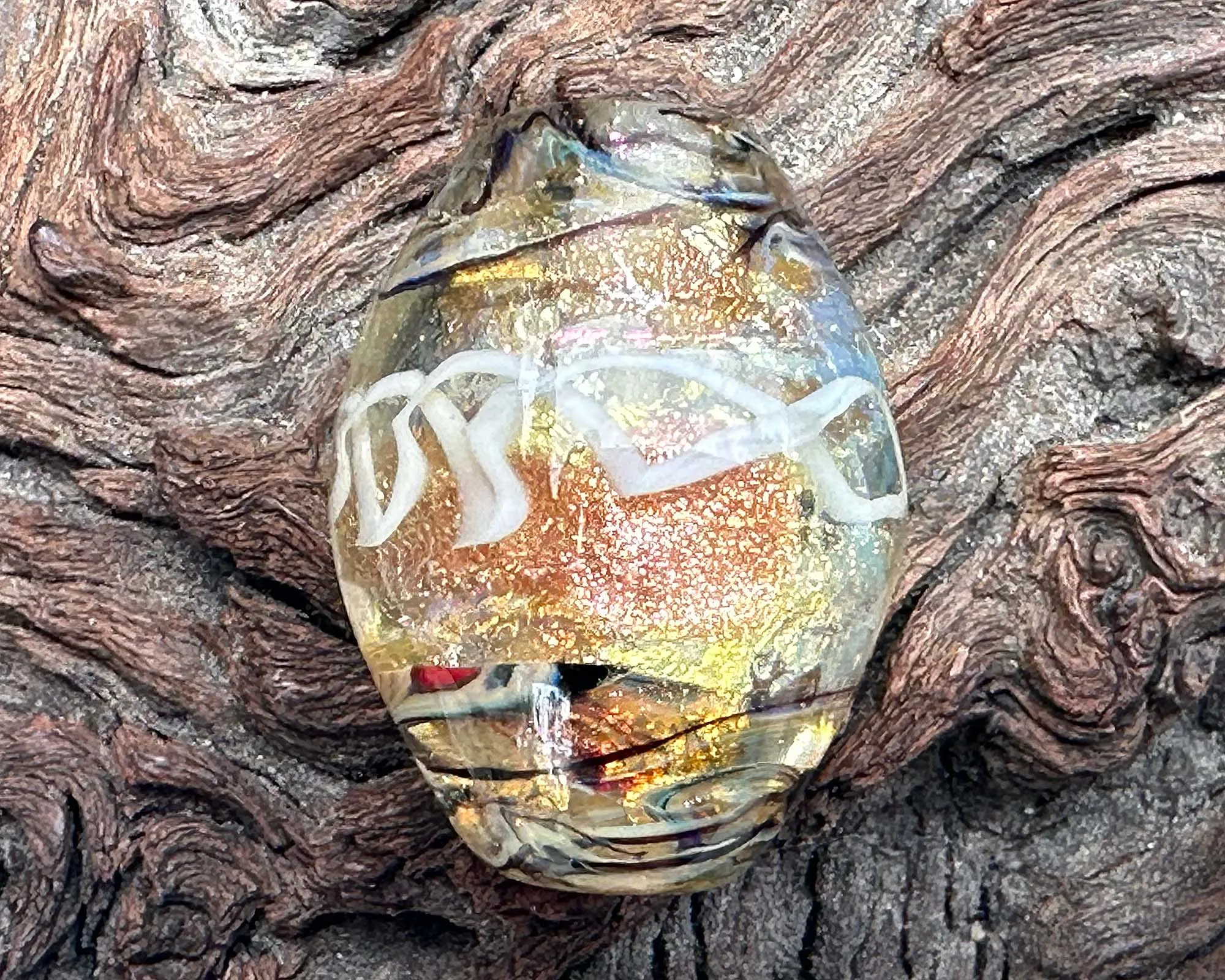 Gilded Gold Lampwork Focal Bead SRA