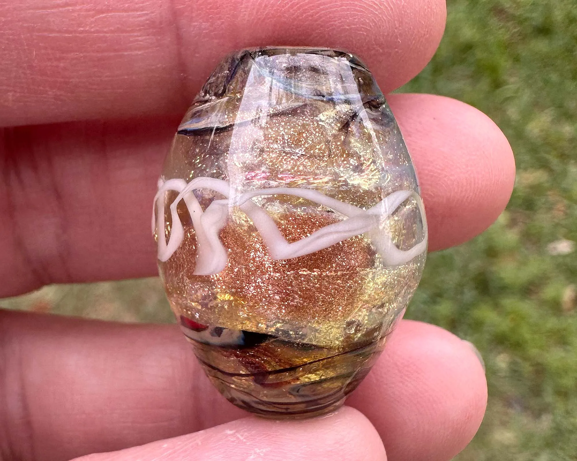 Gilded Gold Lampwork Focal Bead SRA