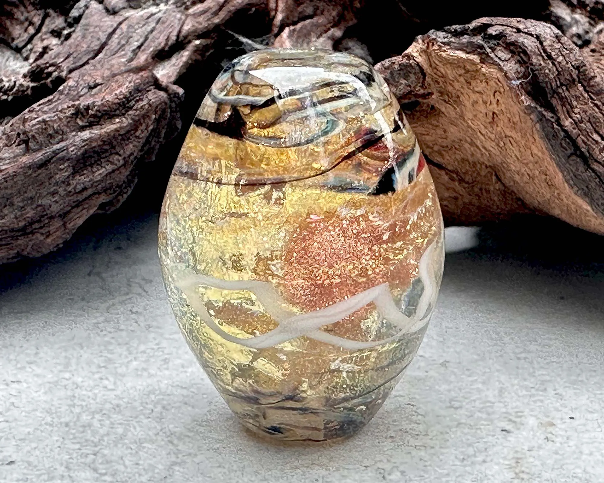 Gilded Gold Lampwork Focal Bead SRA
