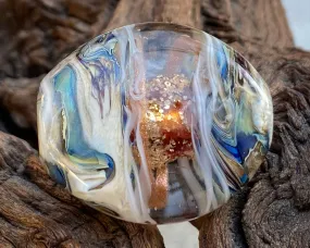 Gold Mica Organic Lampwork Focal Bead SRA