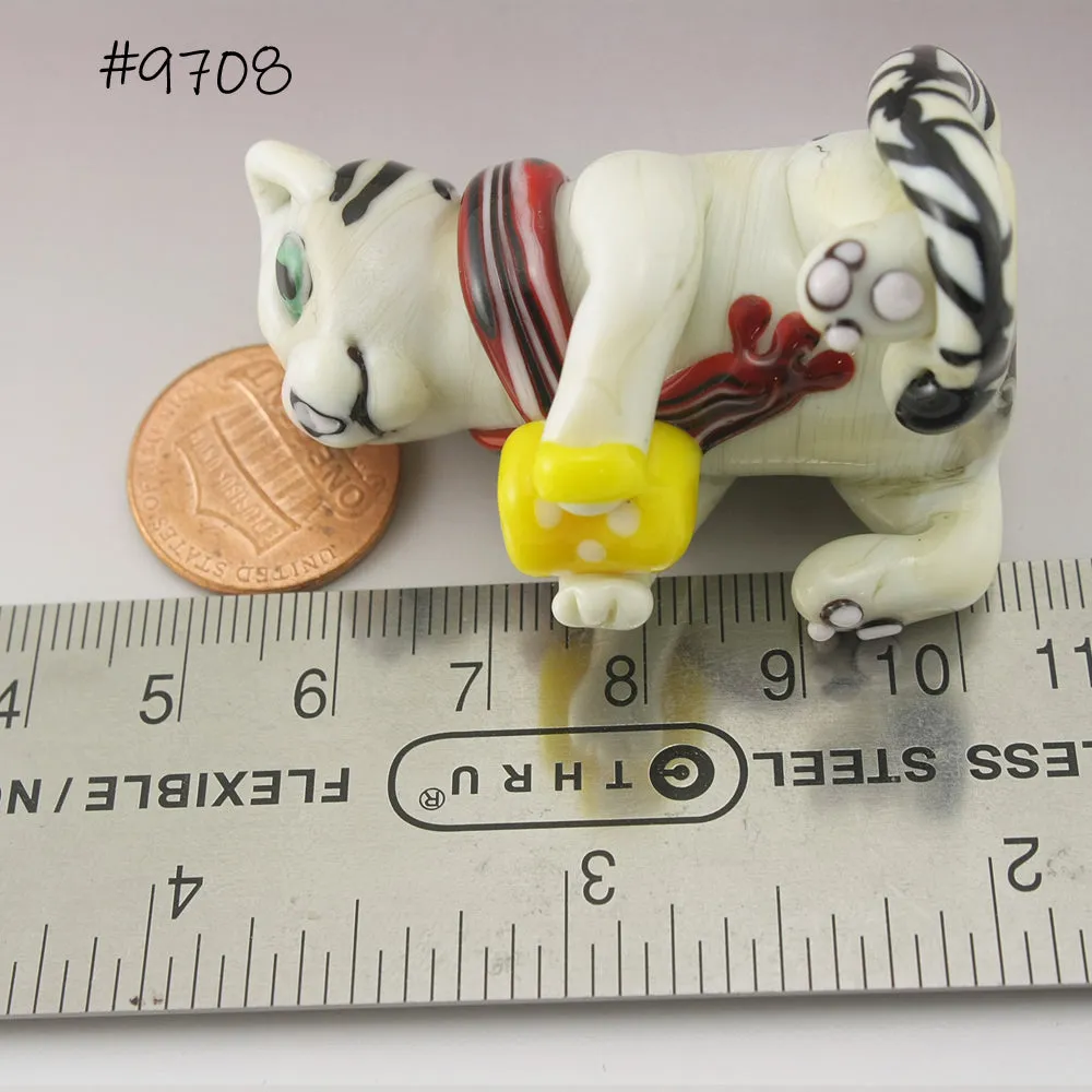 Hot Cocoa Kitty with Yellow Mug and Scarf Sculpture