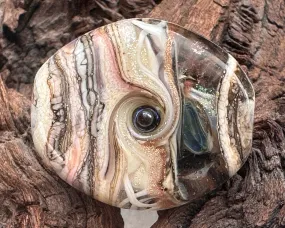 Ivory Dichroic Organic Lampwork Focal Bead SRA