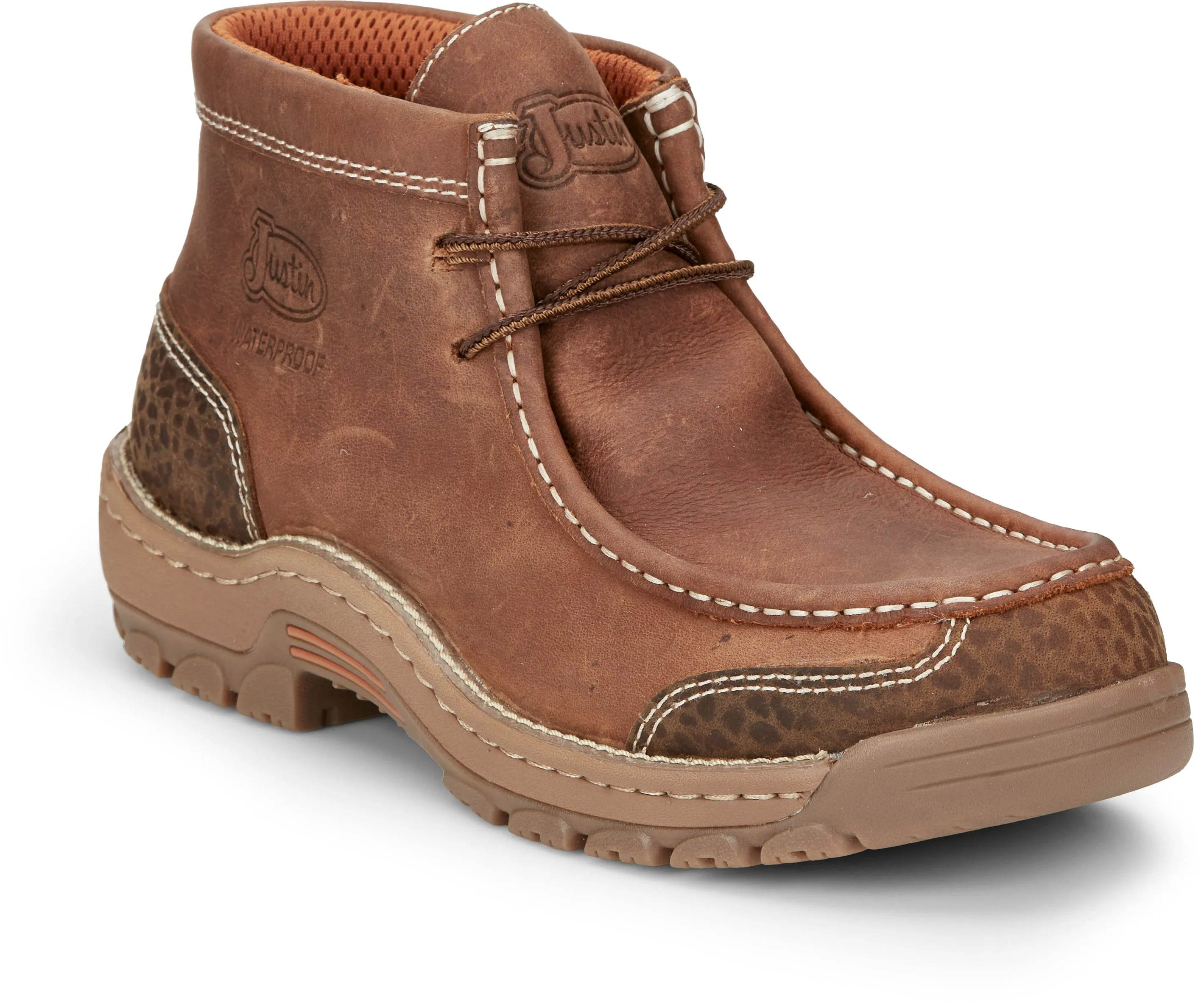 Justin Men's Crafton Barley Brown Waterproof Work Shoe SE251