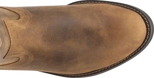 Justin Men's Stampede Jeb Tan Apache Round Toe Roper Boots 3902