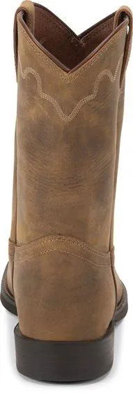 Justin Men's Stampede Jeb Tan Apache Round Toe Roper Boots 3902