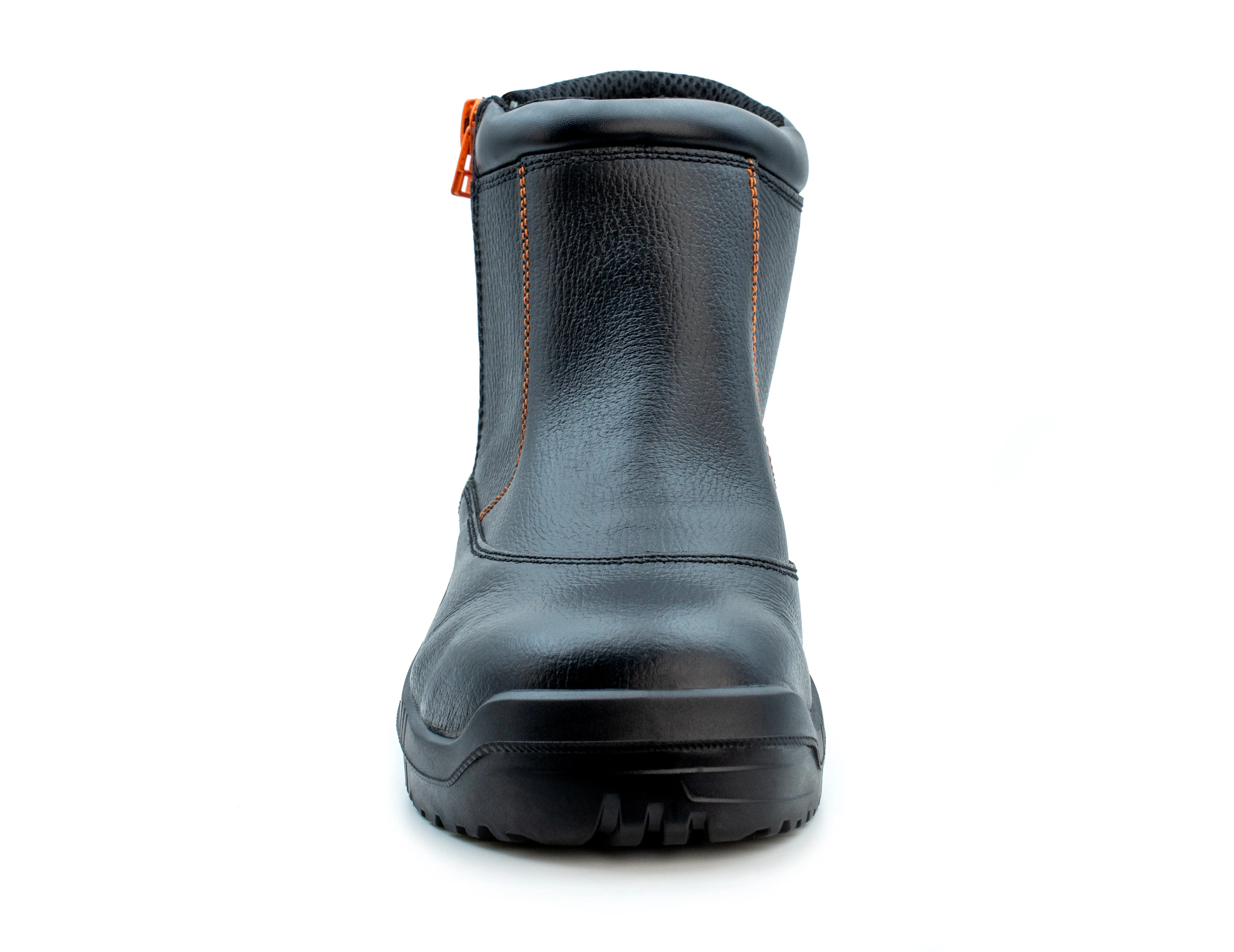 KING'S Black Zipper Mid Cut Safety Shoes Boots | Model : KWD206