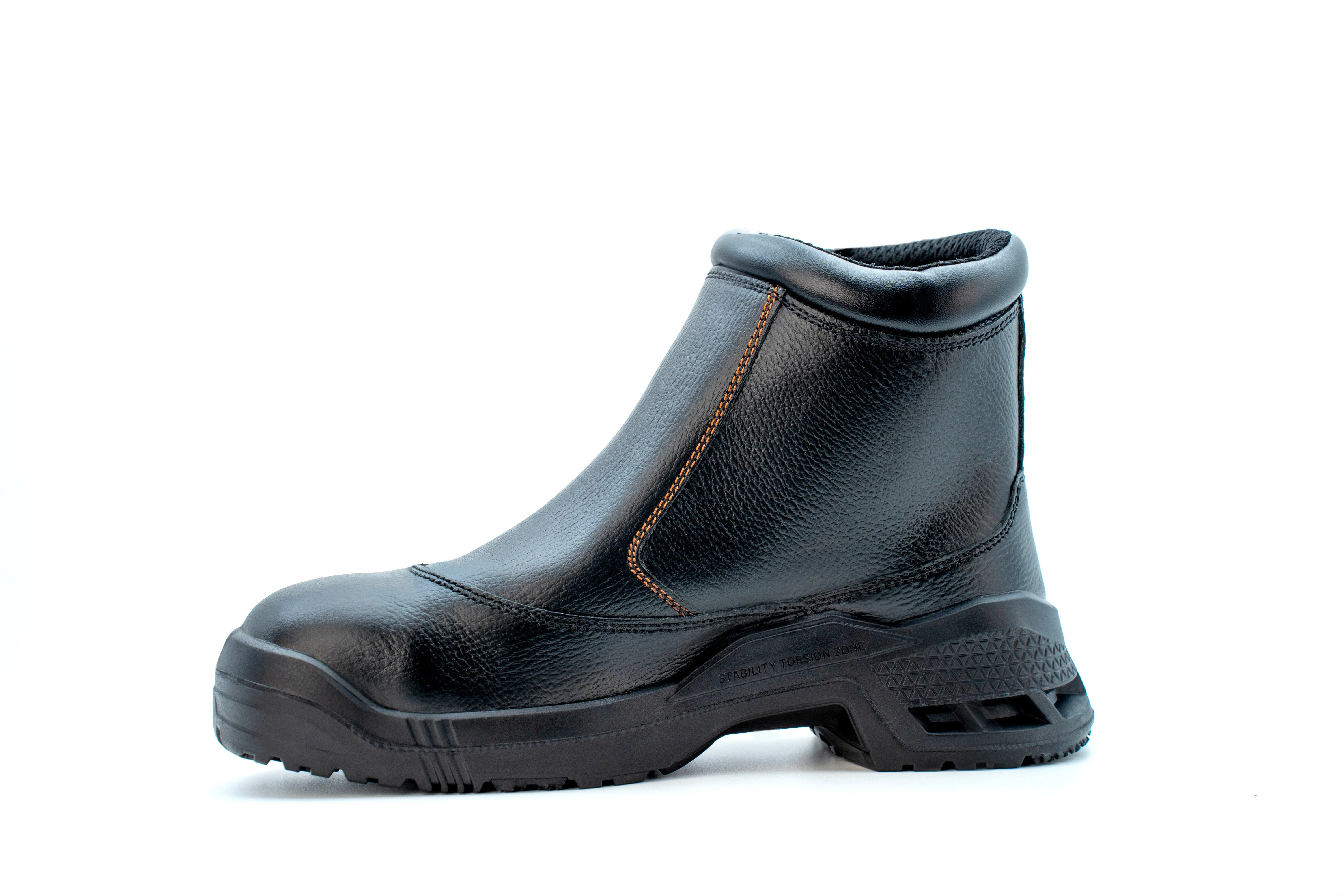 KING'S Black Zipper Mid Cut Safety Shoes Boots | Model : KWD206
