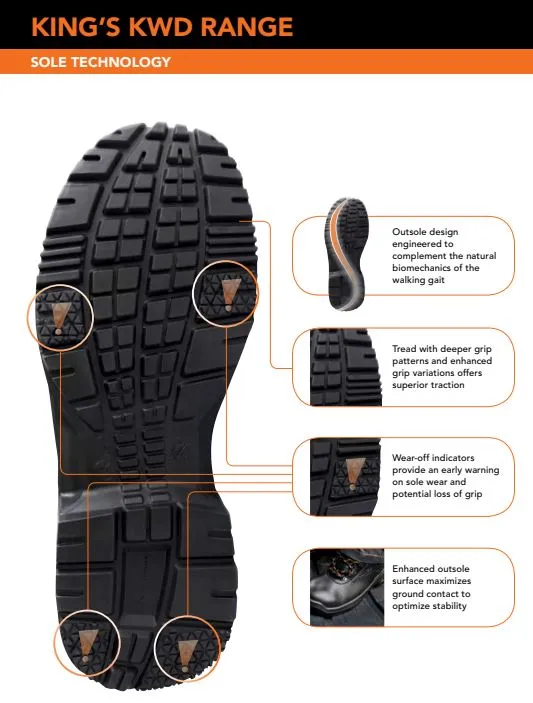 KING'S Black Zipper Mid Cut Safety Shoes Boots | Model : KWD206