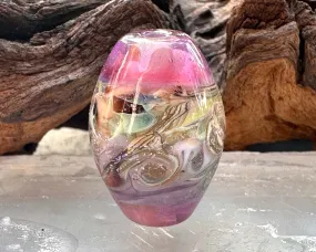 Lavender Pink Dichroic Lampwork Focal Bead