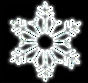 LED Ropelight Snowflakes with White Lights