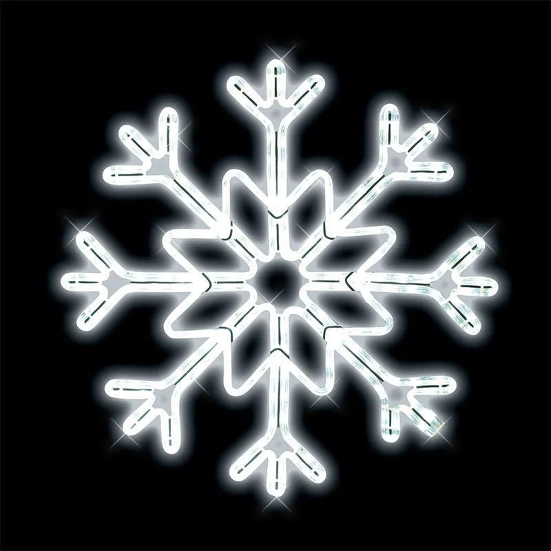 LED Ropelight Snowflakes with White Lights