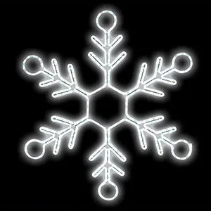 LED Ropelight Snowflakes with White Lights