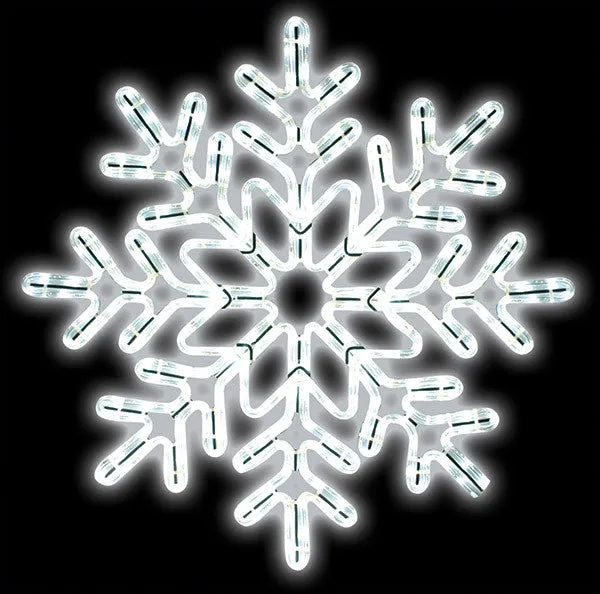 LED Ropelight Snowflakes with White Lights