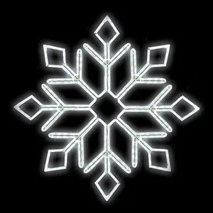 LED Ropelight Snowflakes with White Lights
