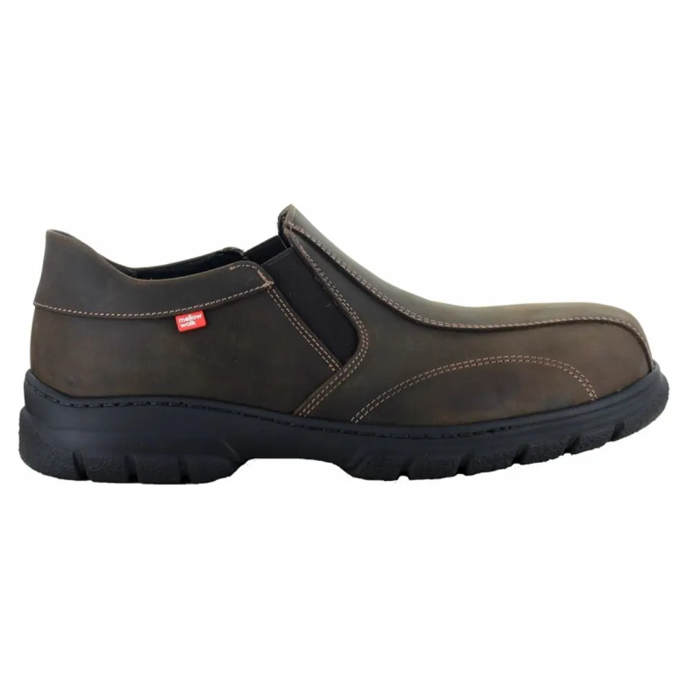 Mellow Walk Quentin Men's Metal Free Composite Toe Slip On Work Shoe - Brown 541128