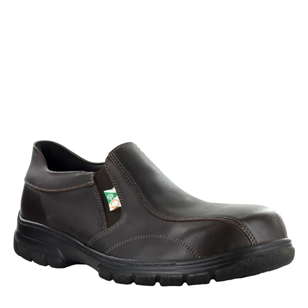 Mellow Walk Quentin Men's Metal Free Composite Toe Slip On Work Shoe - Brown 541128