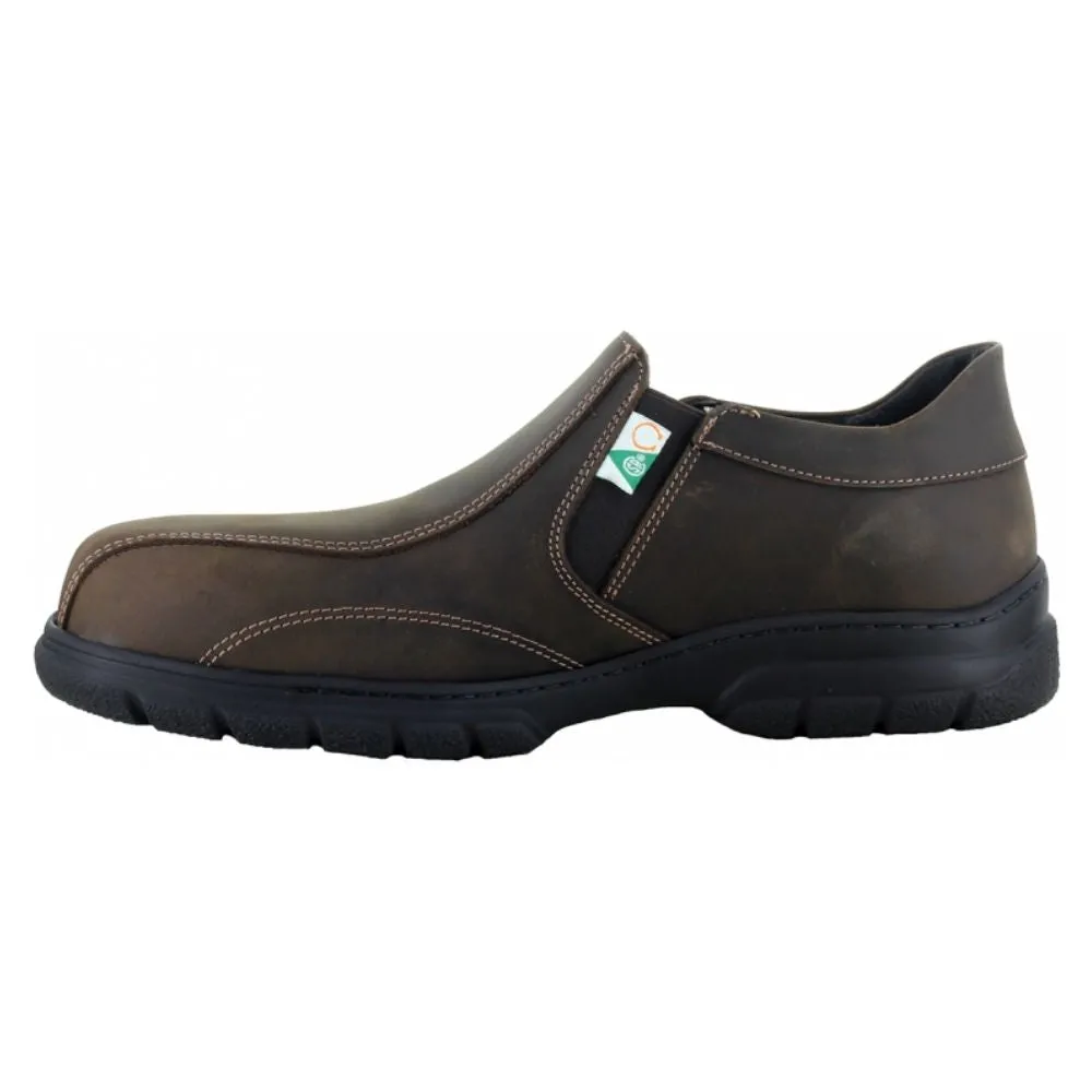 Mellow Walk Quentin Men's Metal Free Composite Toe Slip On Work Shoe - Brown 541128