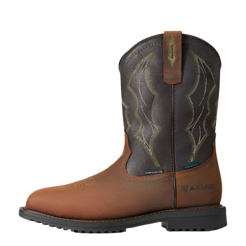 Men's Ariat RigTek Wide Square Toe Waterproof Composite Toe Work Boot 10034156
