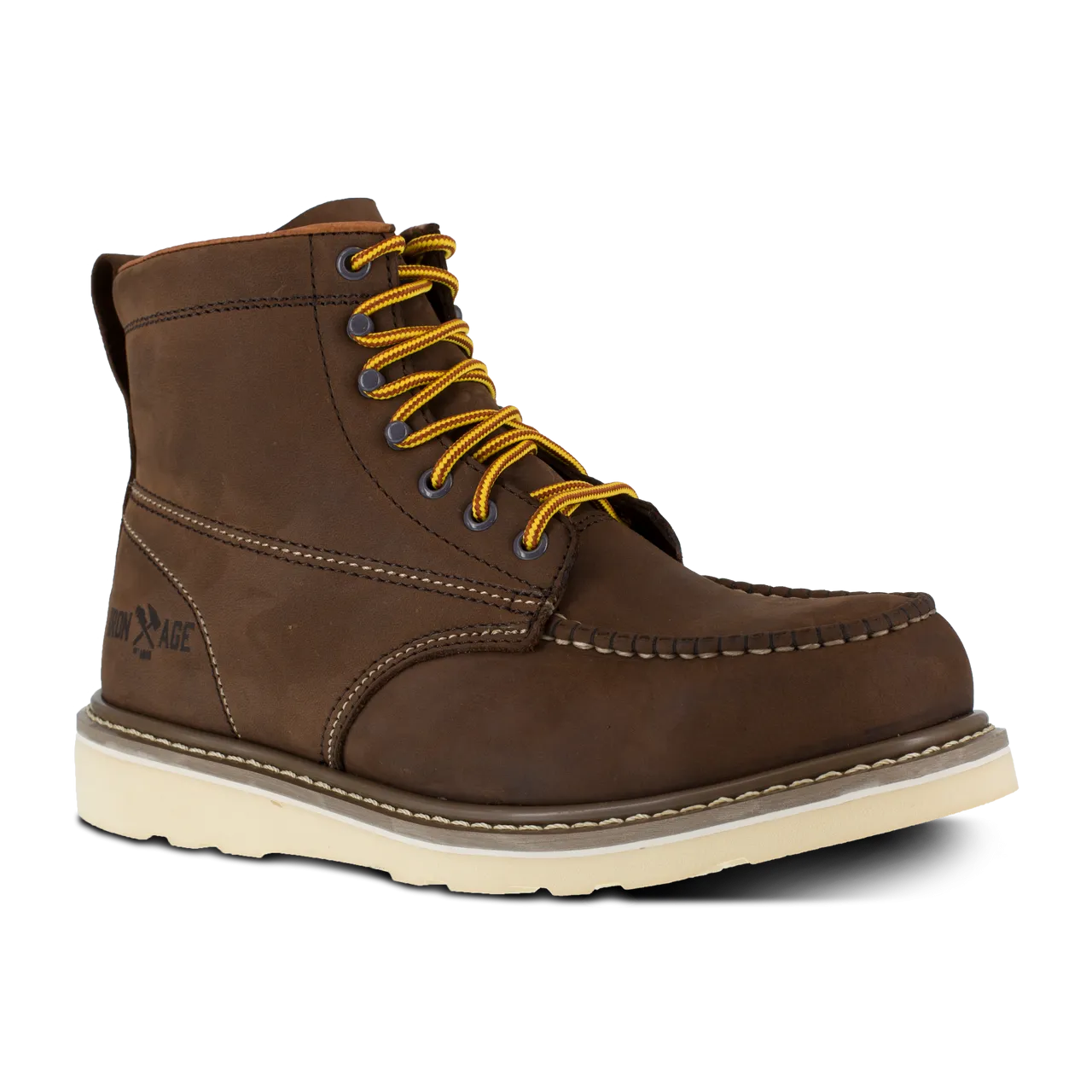 MEN'S IRON AGE 6 INCH BROWN WEDGE WORK BOOT IA5061