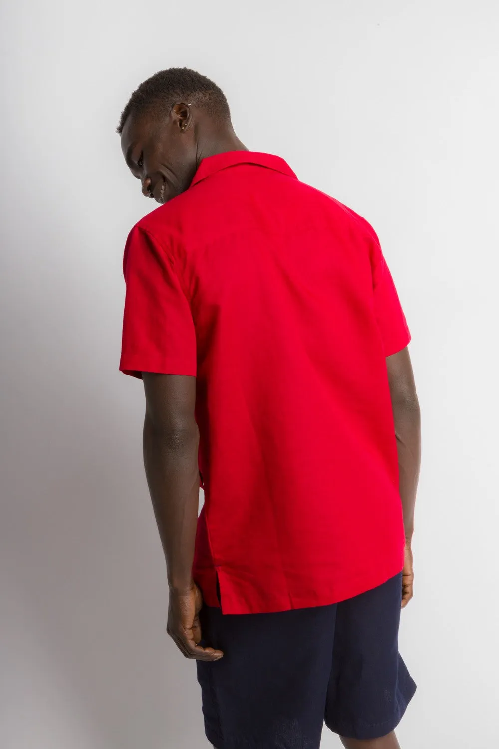 MStar | Men's Linen Cotton Blend Short Sleeve Safari Shirt