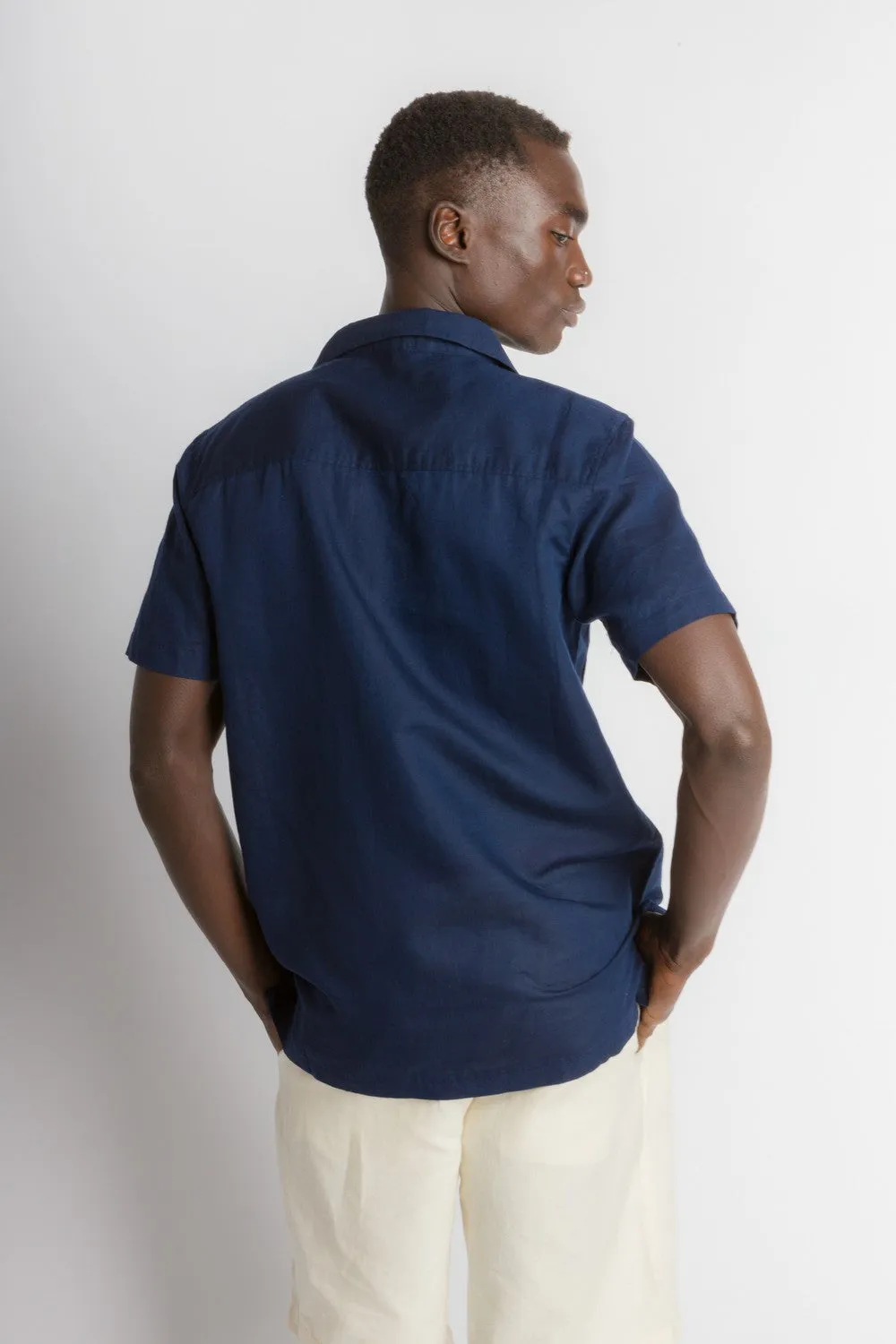 MStar | Men's Linen Cotton Blend Short Sleeve Safari Shirt